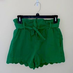 Green High Waited Shorts
